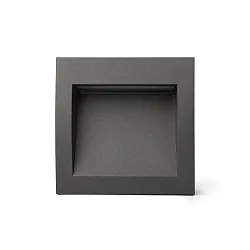 Wandinbouwarmatuur SEDNA SQ140 vierkant, indirect, schakelbaar IP65, donkergrijs 