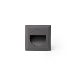 Wandinbouwarmatuur MINI CARTER down, vierkant, schakelbaar IP44, donkergrijs 