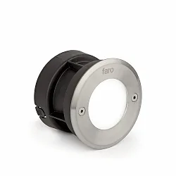 Vloerinbouwarmatuur LED 18 R HIGH POWER rond, stijf IP67, rvs, gesatineerd 