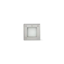 Vloerinbouwarmatuur LED 18 SQ HIGH POWER stijf, vierkant IP67, rvs, gesatineerd 