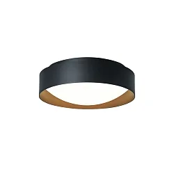 Wand- en plafondarmatuur PREMIUM ARCHITEKTUR Ø 30,8cm rond IP40, zwart, koperbruin dimbaar