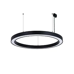 pendant luminaire Ø 62CM CCT Switch, direct / indirect, UGR < 19, multipower, ring shape IP40, black dimmable