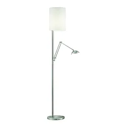 Knapstein LED Floor lamp 952, nickel matt, glasses opal matt white