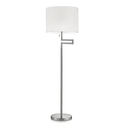 floor lamp LILO-S cylindrical, adjustable, with pull switch chain E27 IP20, chrome, nickel matt, white dimmable