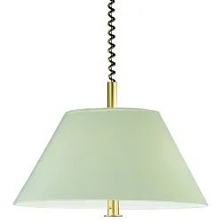 Pendelarmatuur JADE up / down, instelbaar, met Trekschakelaarketting E27 IP20, mat, messing, wit 
