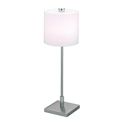 Knapstein LED Table lamp 586, glass opal matt white, nickel matt