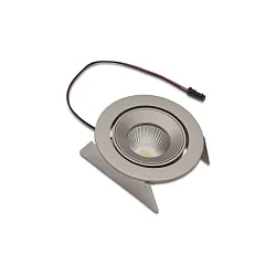 Recessed LED spot SR 68-LED, IP44, 350mA, CRi>90m UGR<19, gimbal swiveling 20°, 4.8W 2700K 35°, inox look