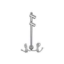 LED Duo Spot for object lighting, seamless height up to 30cm, 24V DC, CRi>90, rotatable, swiveling, 2x 1.5W 3000K 38°, alu