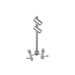 LED Duo Spot for object lighting, seamless height up to 30cm, 24V DC, CRi>90, rotatable, swiveling, 2x 3W 3000K 38°, alu