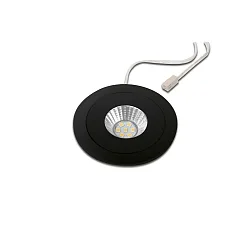 Plafondarmatuur AR 68-LED plat, rond, stijf, met haak IP20, zwart dimbaar