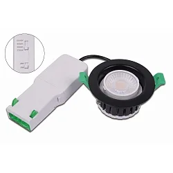 Inbouwarmatuur voor buiten ECO R 68 stijf, CCT Switch, multipower, bekabeld IP65, zwart, wit dimbaar