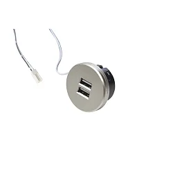 Contactdoos 24V 2-voudig, met adapter, rvs