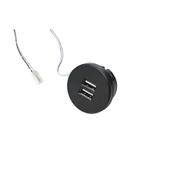 Contactdoos 24V 2-voudig, met adapter, zwart