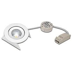 Recessed LED spot SR 68-LED, Set (incl. transformer), IP44, 230/350/700mA, CRi>90, dimmable, 7.5W 2700K 800lm 30°, white