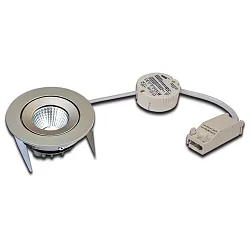 Recessed LED spot SR 68-LED, Set (incl. transformer), IP44, 230/350/700mA, CRi>90, dimmable, 7.5W 4000K 800lm 30°, inox look