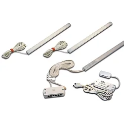 Wand- en plafondarmatuur LED ADD-ON MINI set van 3, dimbaar IP20, aluminium, opaal dimbaar
