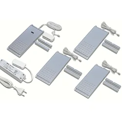 Wand- en plafondarmatuur LED L-PAD dimbaar, set van 4, bedienbaar met gebaren IP20, aluminium, transparant dimbaar