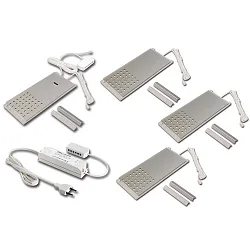 Wand- en plafondarmatuur LED L-PAD dimbaar, set van 4, bedienbaar met gebaren IP20, aluminium, transparant dimbaar