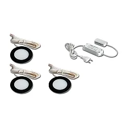 Inbouwarmatuur set van 3 IP20, opaal, zwart
