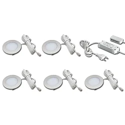 Meubelarmatuur FR 55-LED set van 5 IP20, rvs, opaal dimbaar