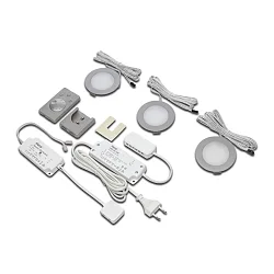 Inbouwarmatuur DYNAMIC FR 78-LED rond, set van 3, Tunable White IP20, rvs, opaal dimbaar 12W 810lm 2700-5000K CRI 90-100