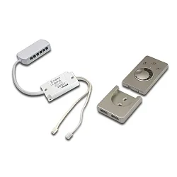 24V Dimming controller radio 80W with 12-fold distributor incl. surface radio remote control, stainless steel look
