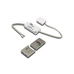 Controller 24V RGB 4-voudig, opbouwversie, RGB, radio bestuurbaar, met afstandsbediening, wit mat