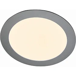 Wand- en plafondarmatuur TOULOUSE klein, rond IP44, gepoedercoat, zilver mat dimbaar