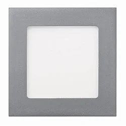 Wand- en plafondarmatuur TOULOUSE groot, hoekig IP44, gepoedercoat, zilver mat dimbaar