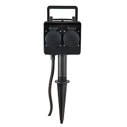 2-way energy distributor DUBAI with 1,5m connecting cable and plug, with remote control
