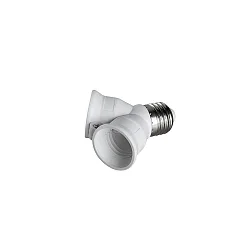 Lamp socket adapter plastic  DUO E27 to 2 x E27 max. 2 x 60W