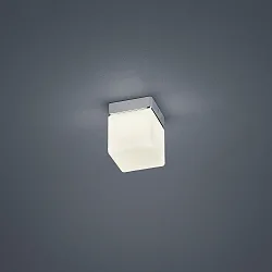 Plafondarmatuur KETO hoekig, schakelbaar, met diffuser IP44, chroom 