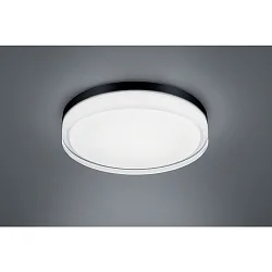 Plafondarmatuur TANA IP44, zwart mat, deels gesatineerd 