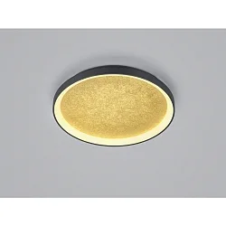 Plafondarmatuur MORI CCT Switch, met diffuser IP20, zwart mat, bladgoud dimbaar