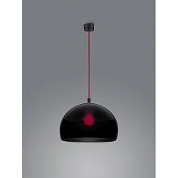Pendelarmatuur DORO E27 IP20, rood, zwart, zwart mat