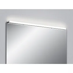 Spiegelarmatuur LADO-S 120 groot, schakelbaar, smal, met diffuser IP44, chroom, wit 