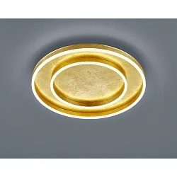 Plafondarmatuur SONA IP20, gesatineerd, bladgoud dimbaar