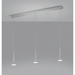 Pendelarmatuur FLUTE 3-vlams IP20, chroom, gesatineerd dimbaar