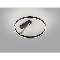 Plafondarmatuur ELARA ring vorm IP20, goud, zwart mat dimbaar