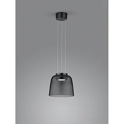 Pendelarmatuur ODA met lampenkap IP20, zwart chroom dimbaar
