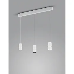 Pendelarmatuur ROK 3-vlams, instelbaar, direct / indirect, focusseerbaar IP20, wit mat dimbaar