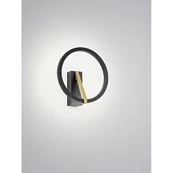 Wandarmatuur ELARA ring vorm IP20, goud, zwart mat dimbaar