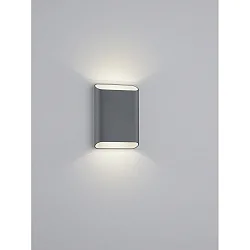 Wandarmatuur voor buitenshuis TOCO44 hoekig, direct / indirect IP54, grafiet dimbaar