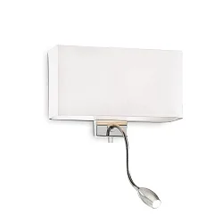 Wall luminaire HOTEL AP2, 2 flames, 1xE27 and 1xLED, white
