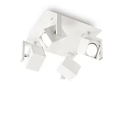 Wand- en plafondarmatuur MOUSE SQUARE 4-vlams, draaibaar, roteerbaar GU10 IP20, wit