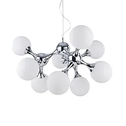 Pendelarmatuur NODI BIANCO SP9 9-vlams E14 IP20, chroom