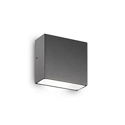 Wandarmatuur voor buitenshuis TETRIS-1 G9 IP44, antraciet, mat, gepoedercoat, transparant