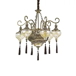 Chandelier HAREM SP9, 9 flames, E27, antique brass