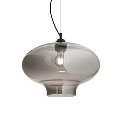 Pendant luminaire BISTRÒ SP1 ROUND, Ø 40cm, E27, smokes glass / black