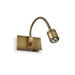 Display-armatuur DYNAMO AP1 met schakelaar, met flexibele arm IP20, antiek messing 